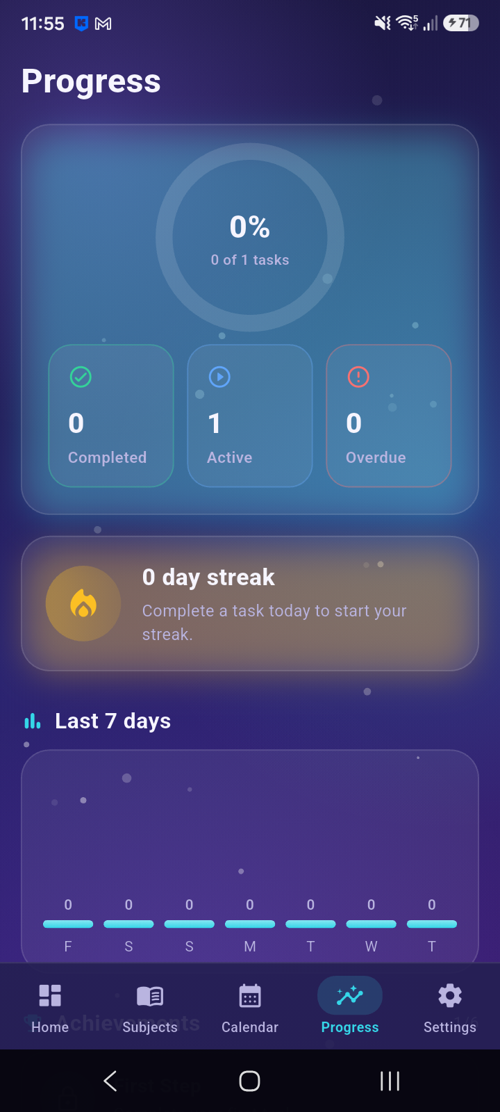 Study Buddy learning progress screen